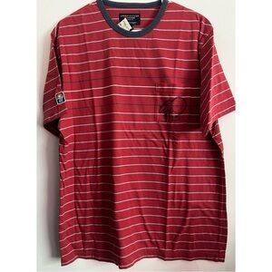 American Eagle Outfitters • NWT Men's Red Striped T-Shirt with Beach Detail